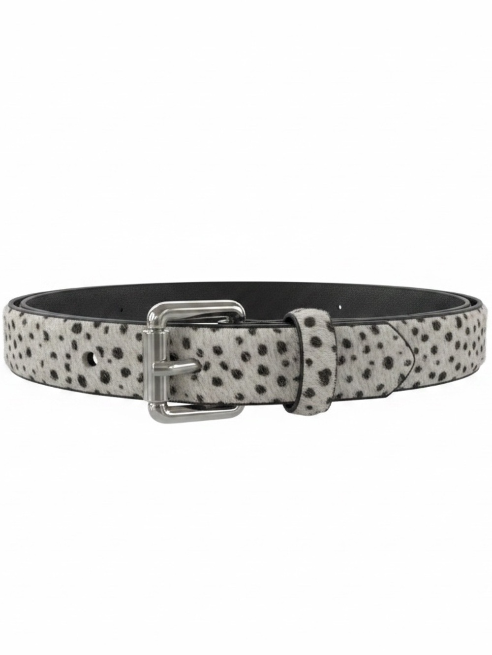The Limited Spotted Haircalf Belt - Black & White